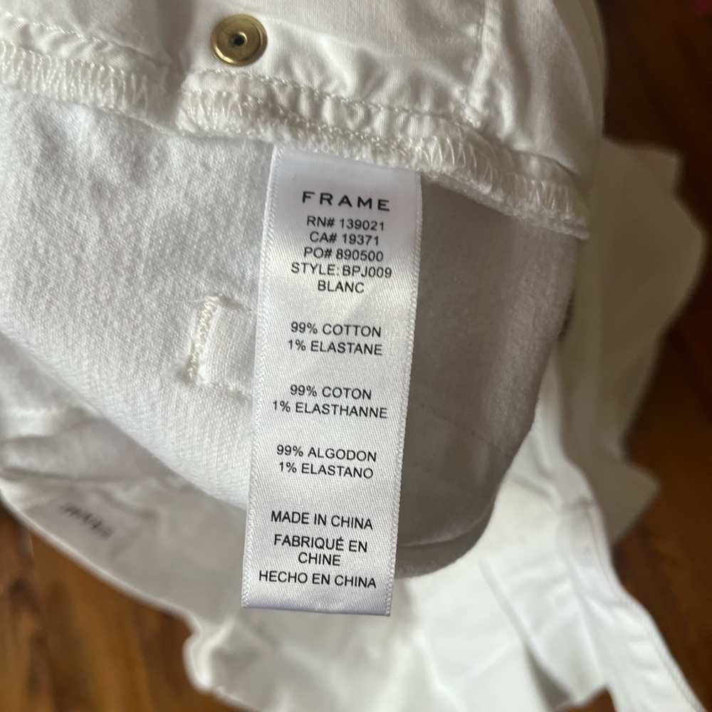 FRAME White High Waist Belted Pleated Pegged Jeans in 29 Crop - Picture 5 of 8
